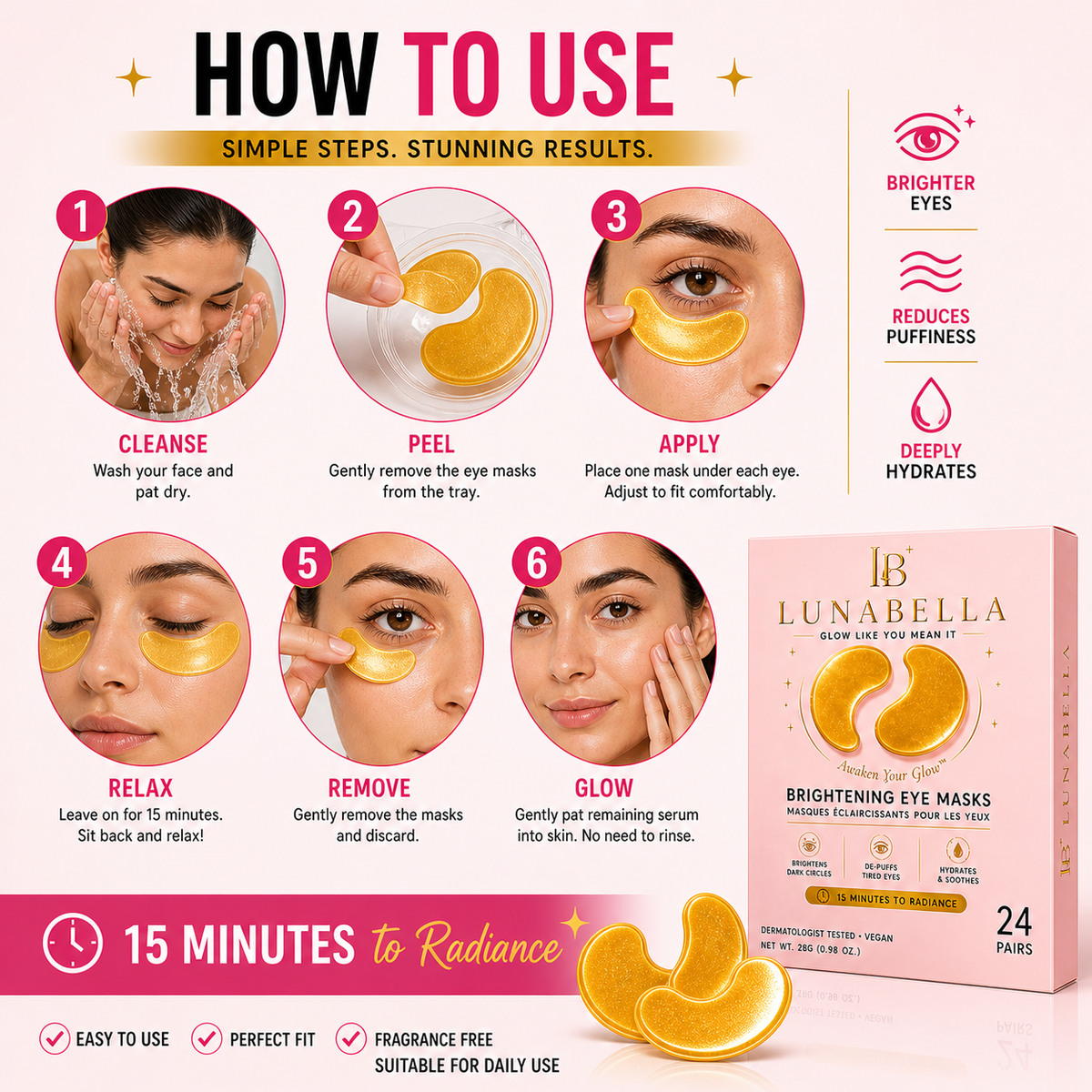 Eye Masks - Under Eye Patches for Dark Circles & Puffiness