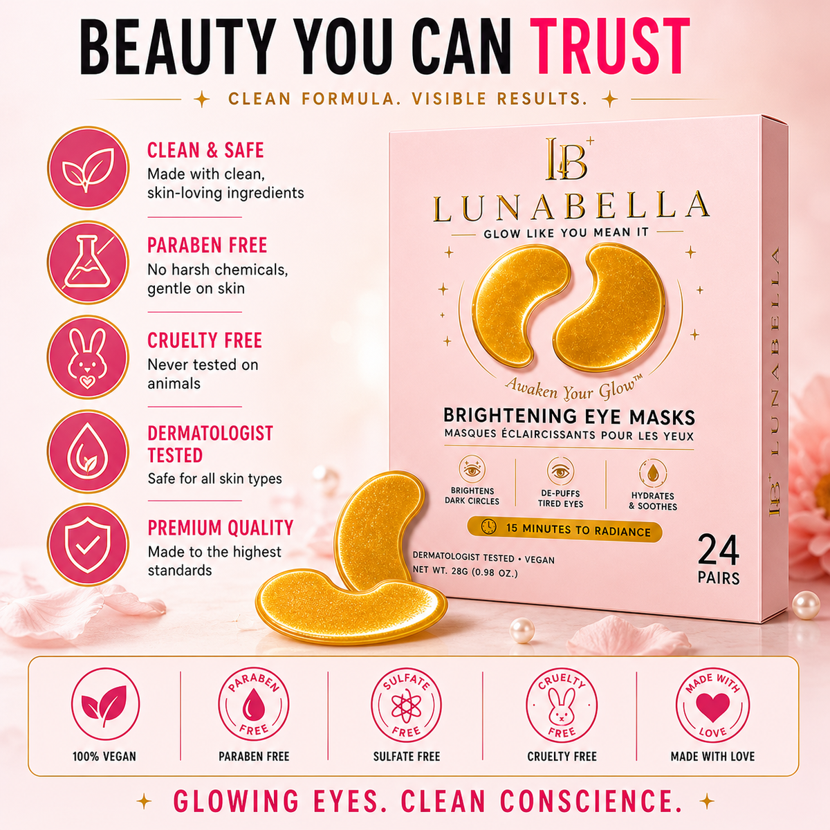 Eye Masks - Under Eye Patches for Dark Circles & Puffiness
